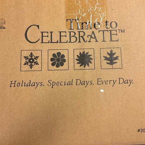 Department 56 Time to Celebrate Ivory Pumpkin with Metal Leaf in Original Box - Picture 6 of 6